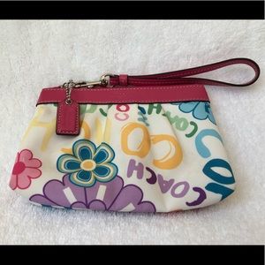 Coach poppy multi color wristlet - floral colorful
